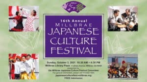 Millbrae-Japanese-Culture-Festival-graphic with event date time location and Japanese cultural images