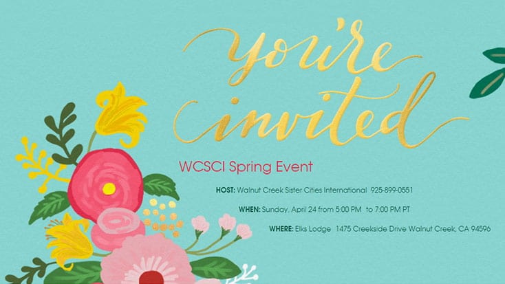 Walnut Creek Sister Cities Spring Event inite