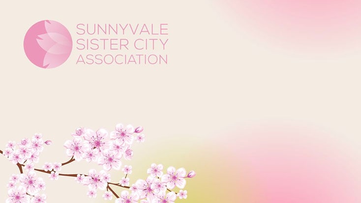 Logo representing the cultural exchange between Japan students and Sunnyvale, facilitated by the Sunnyvale Sister City Association.